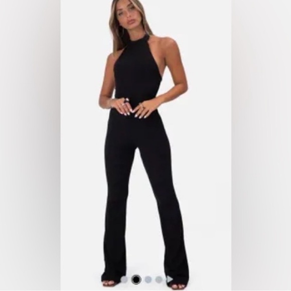 Adika Halter Neck Flared Open Back Jumpsuit - Picture 2 of 6